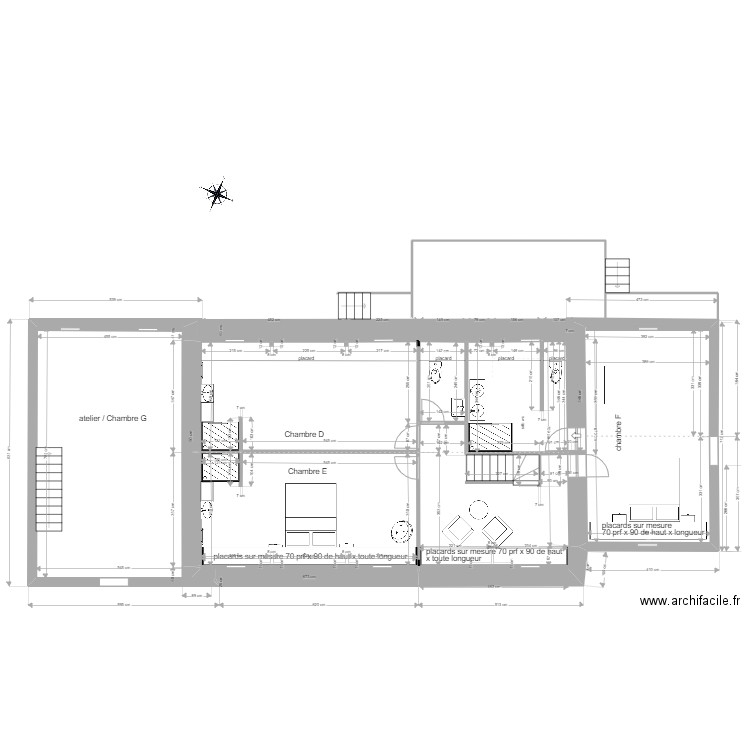 projet étage 10 oct. Plan de 7 pièces et 122 m2