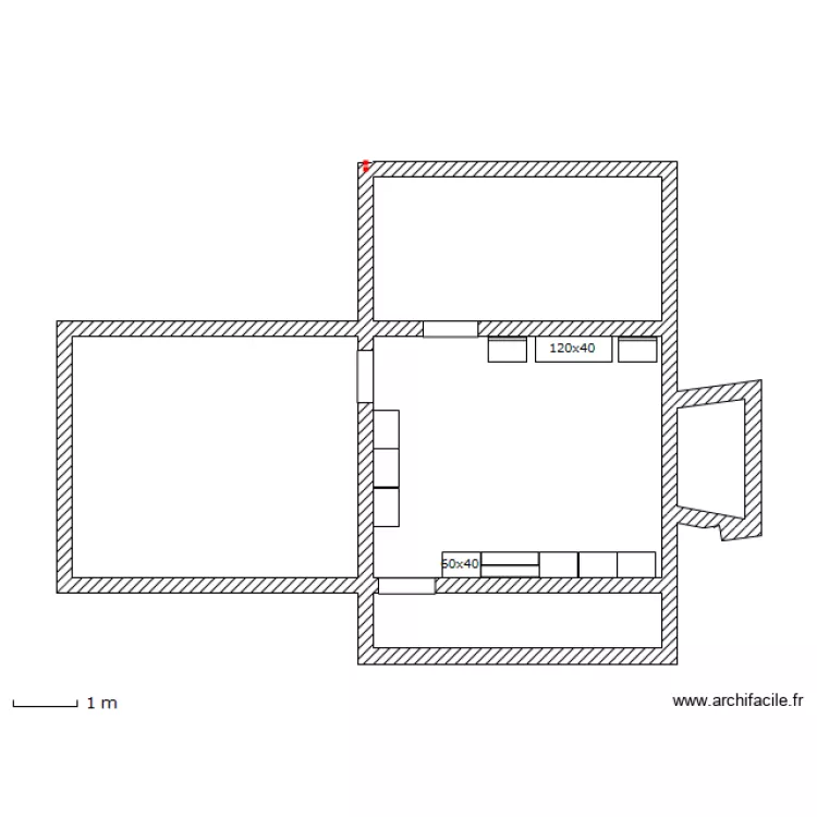 B&eacute;chet salle de jeux. Plan de 