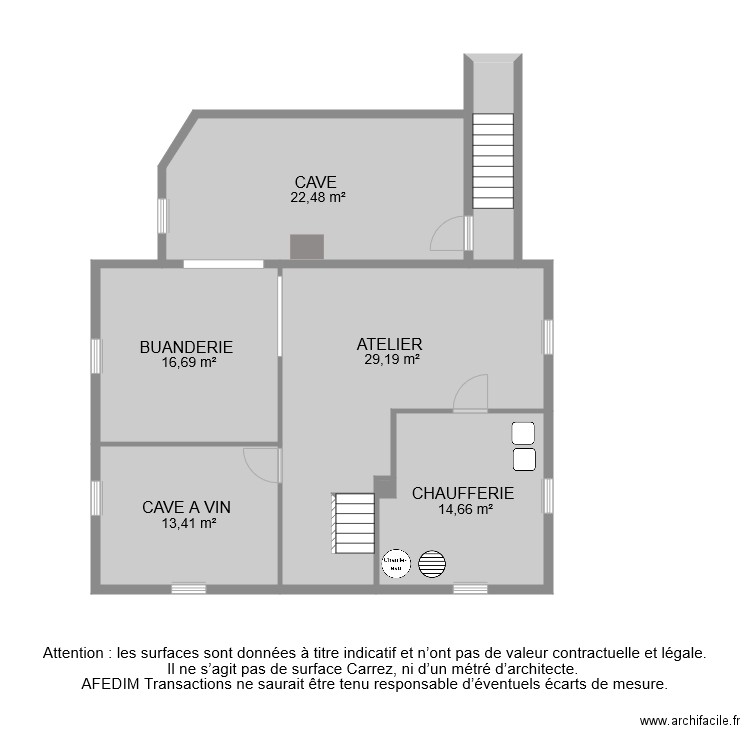 BI 6739 SOUS SOL . Plan de 7 pièces et 101 m2