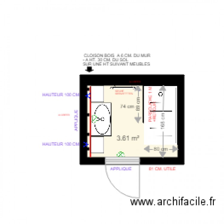 SDB ELEC 140. Plan de 0 pièce et 0 m2