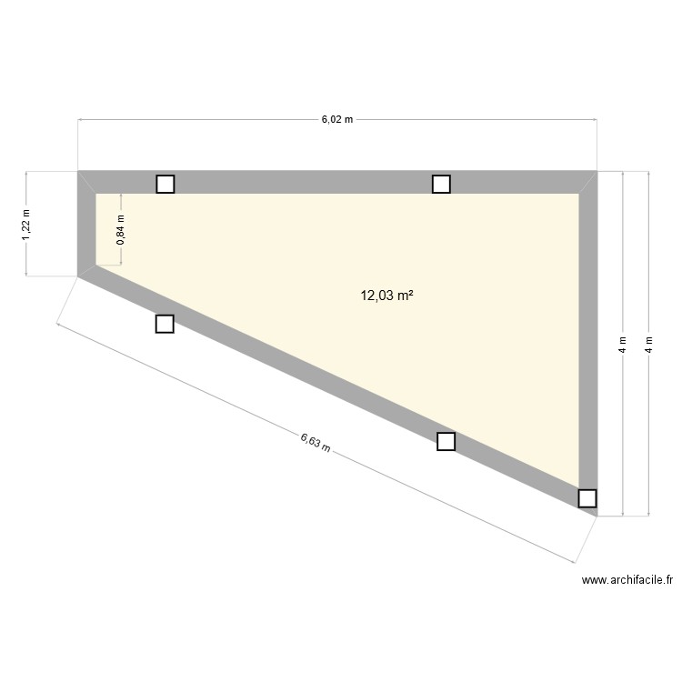 POUGET. Plan de 1 pièce et 12 m2