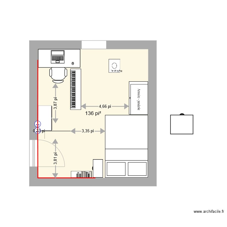 Chambre appart. Plan de 0 pièce et 0 m2