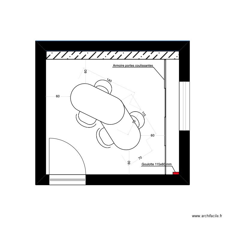 BUREAUX SAINT-MAURICE . Plan de 4 pièces et 29 m2