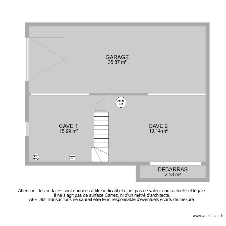 BI 6867 SOUS SOL. Plan de 4 pièces et 74 m2