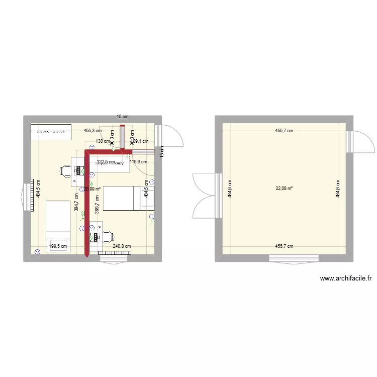 chambre petits. Plan de 