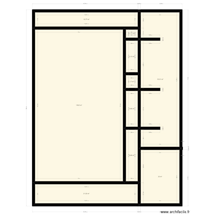 ABCD. Plan de 10 pièces et 270 m2