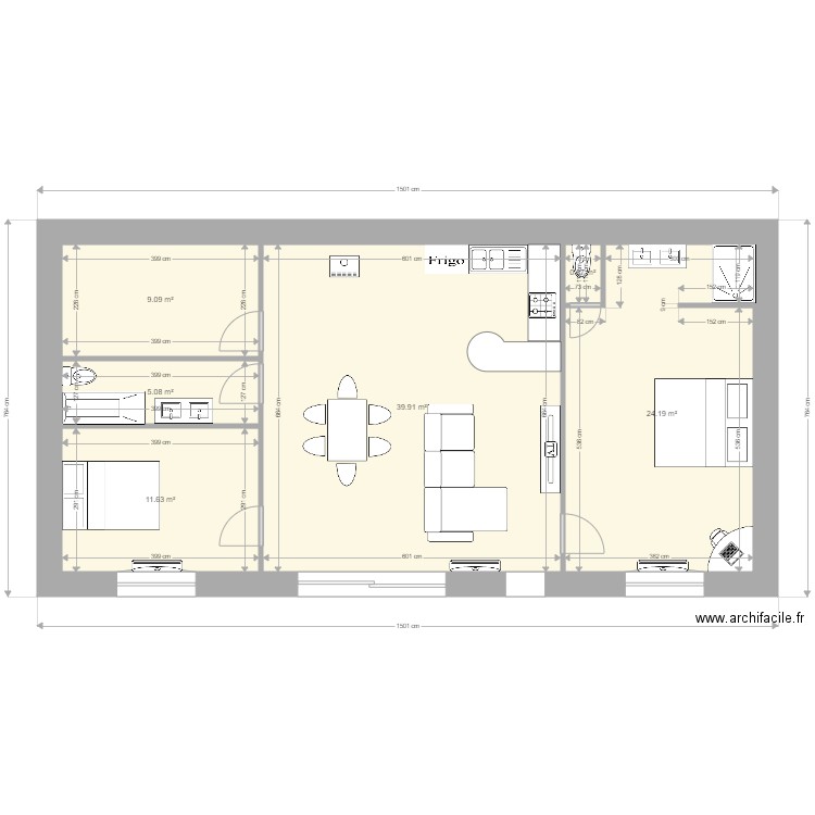 maison 90 m2 b. Plan de 0 pièce et 0 m2