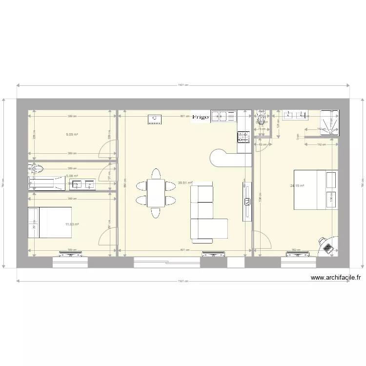 maison 90 m2 b. Plan de 