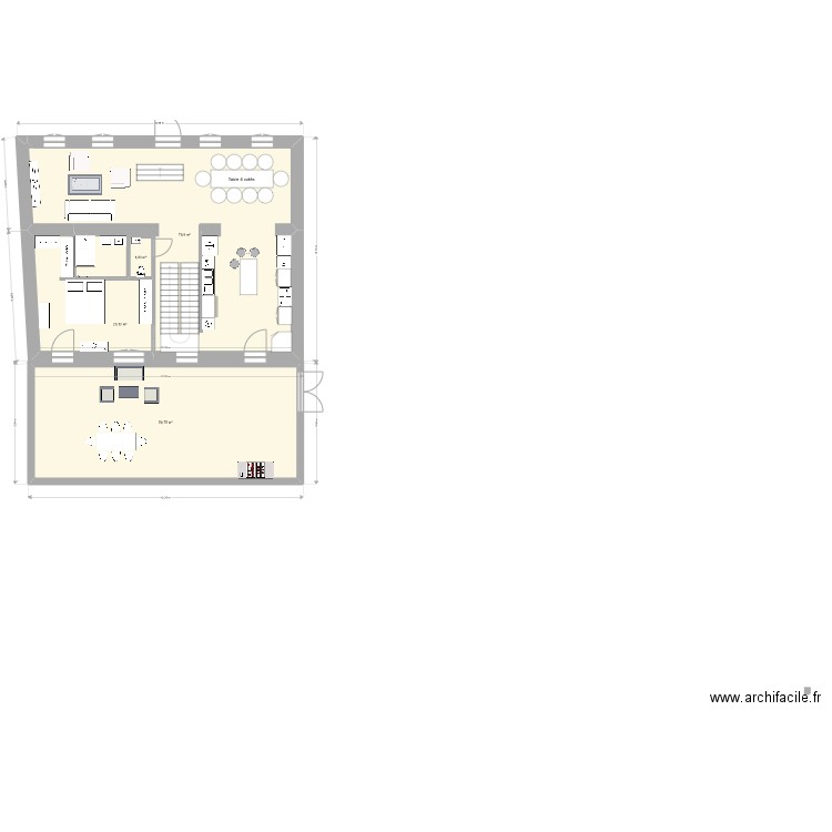 Gambetta 4. Plan de 4 pièces et 162 m2