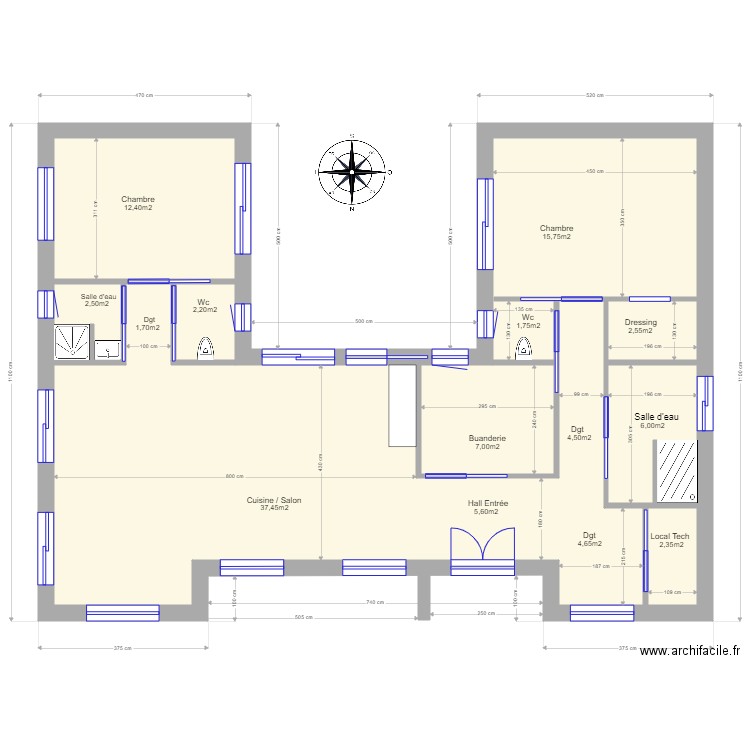  Plan maison H Penestin Projet 1. Plan de 0 pièce et 0 m2
