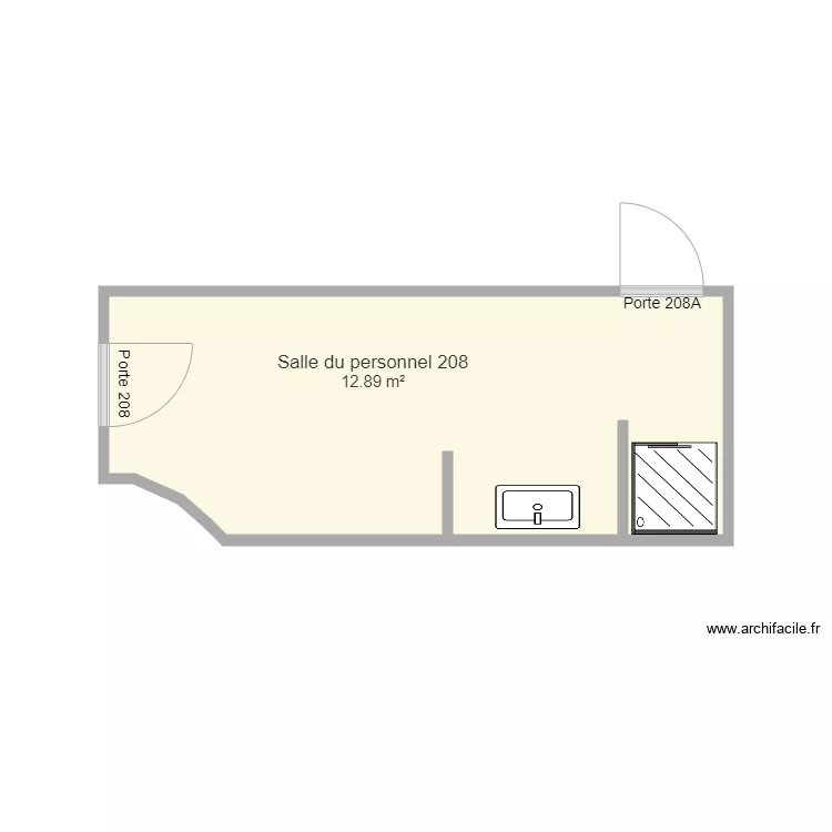 Salle personnel 208 g gym. Plan de 