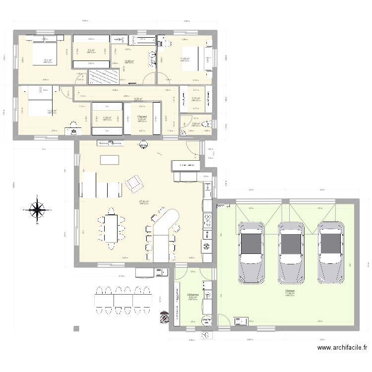 maison thibaut 4. Plan de 13 pièces et 230 m2