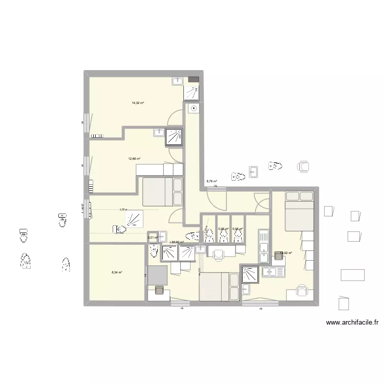 CEDRIC E7 V2. Plan de 9 Pièces et 93 m²