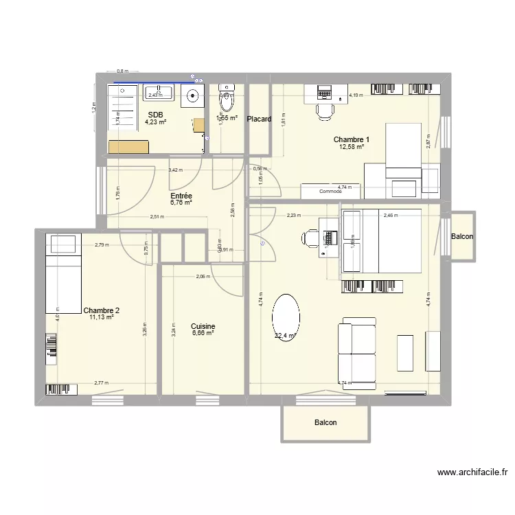 PERSO_ELEONORE. Plan de 12 et 69 m² PERSO_ELEONORE. Plan de 12 et 69 m²