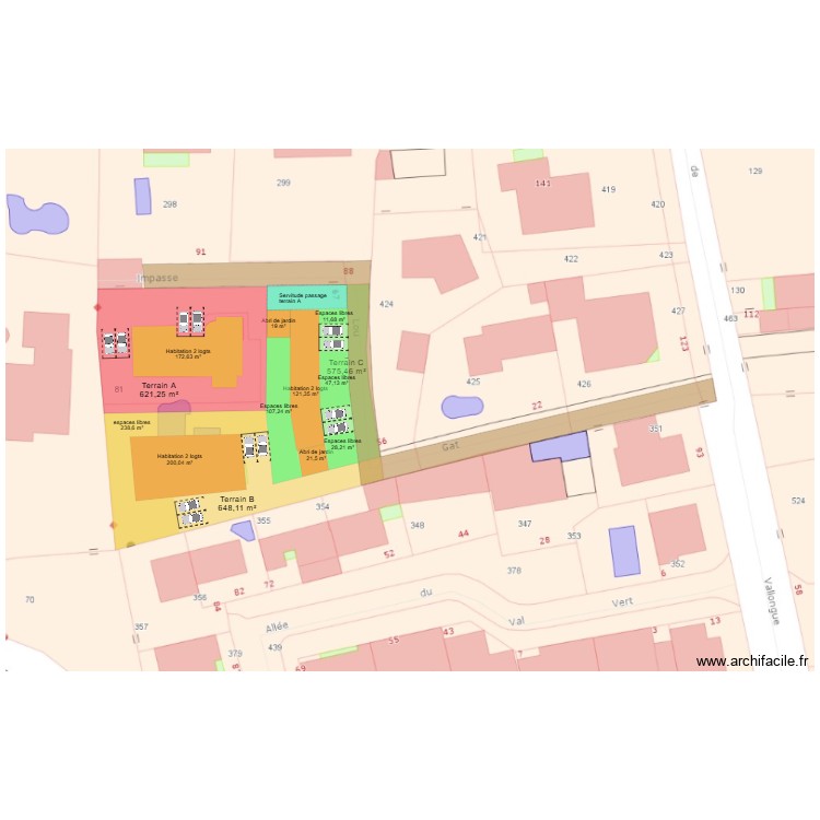 lou gat v3. Plan de 0 pièce et 0 m2