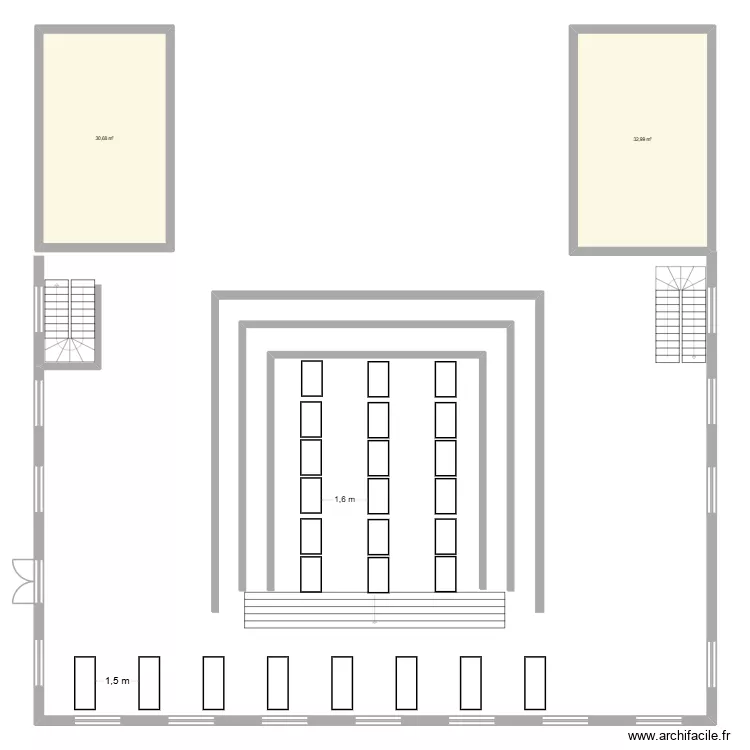 Petit Bassin R+1. Plan de 2  et 64 m²