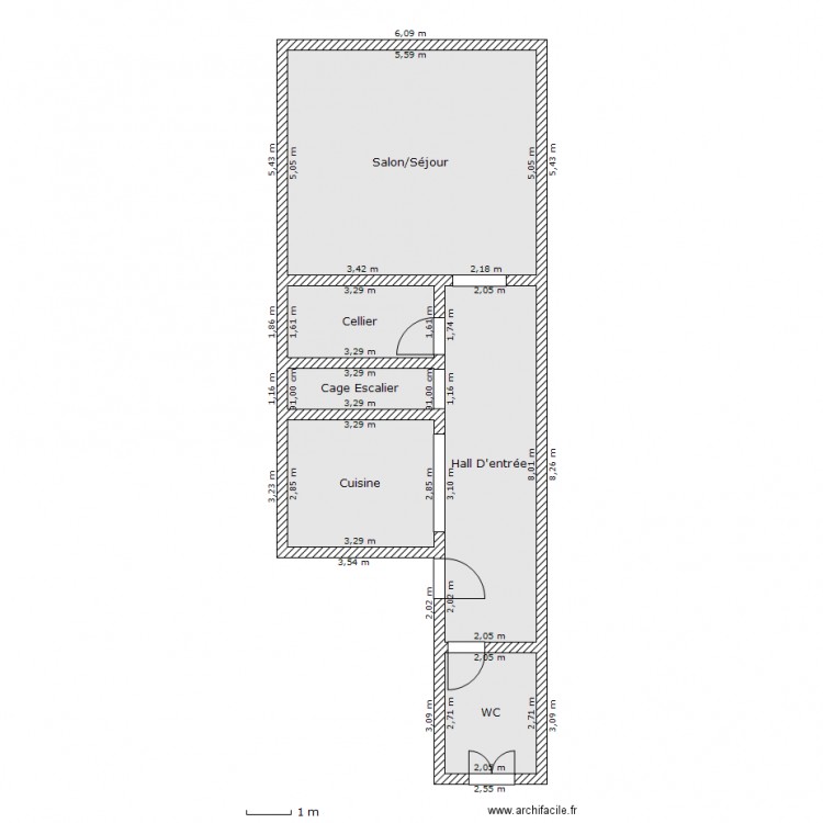 Appart N° 2 RDC Dulamon. Plan de 0 pièce et 0 m2