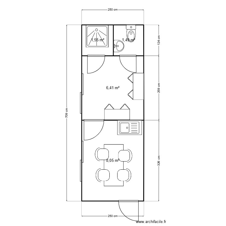 EGCS VINCENT. Plan de 4 pièces et 18 m2