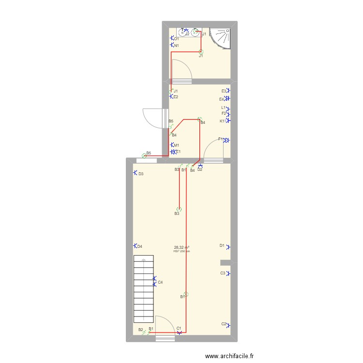 Chantier Soignies. Plan de 7 pièces et 124 m2