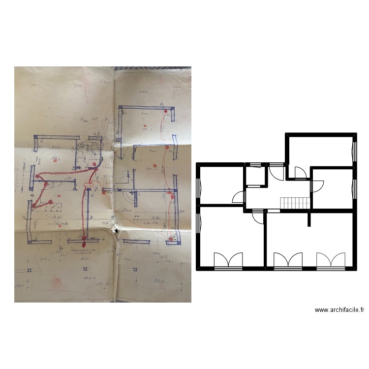 MARABOTTO. Plan de 4 pièces et 81 m2