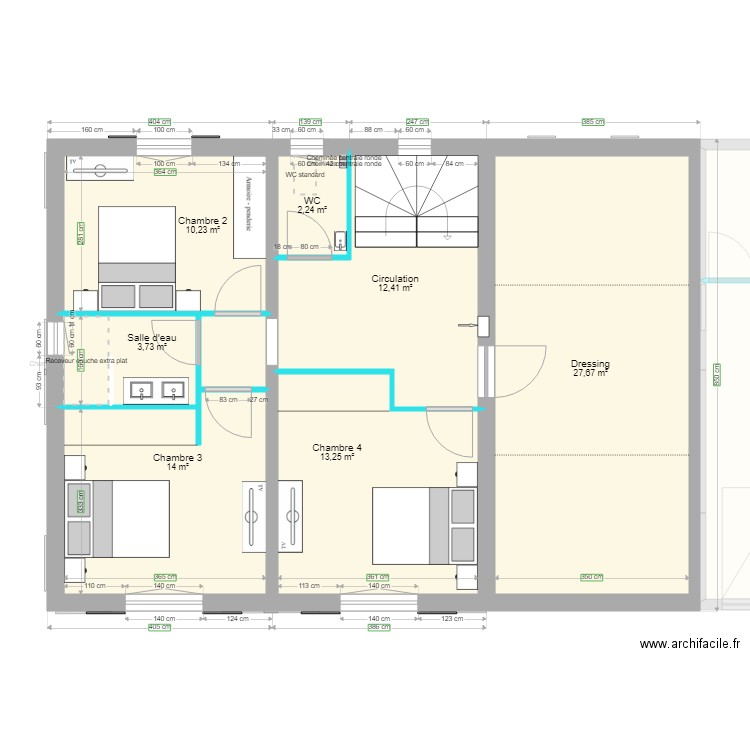 Bransat maison. Plan de 16 pièces et 190 m2