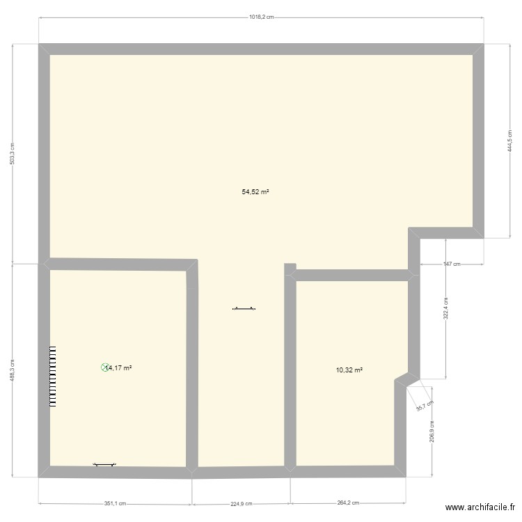 chambre fondd. Plan de 3 pièces et 79 m2