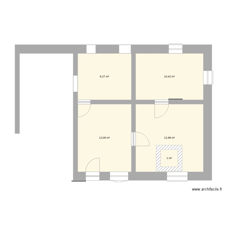 Stromnetz. Plan de 5 pièces et 47 m2