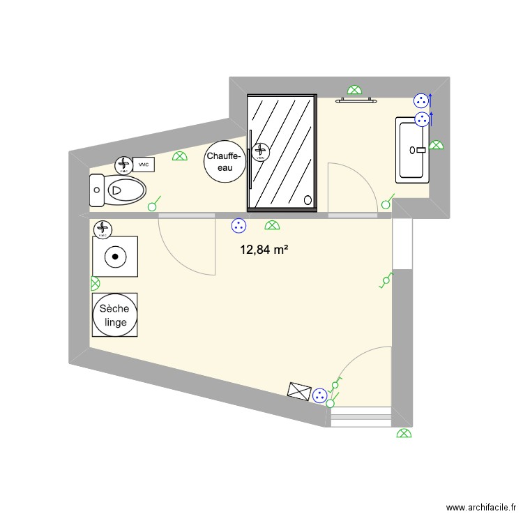 annexe_elec. Plan de 1 pièce et 13 m2