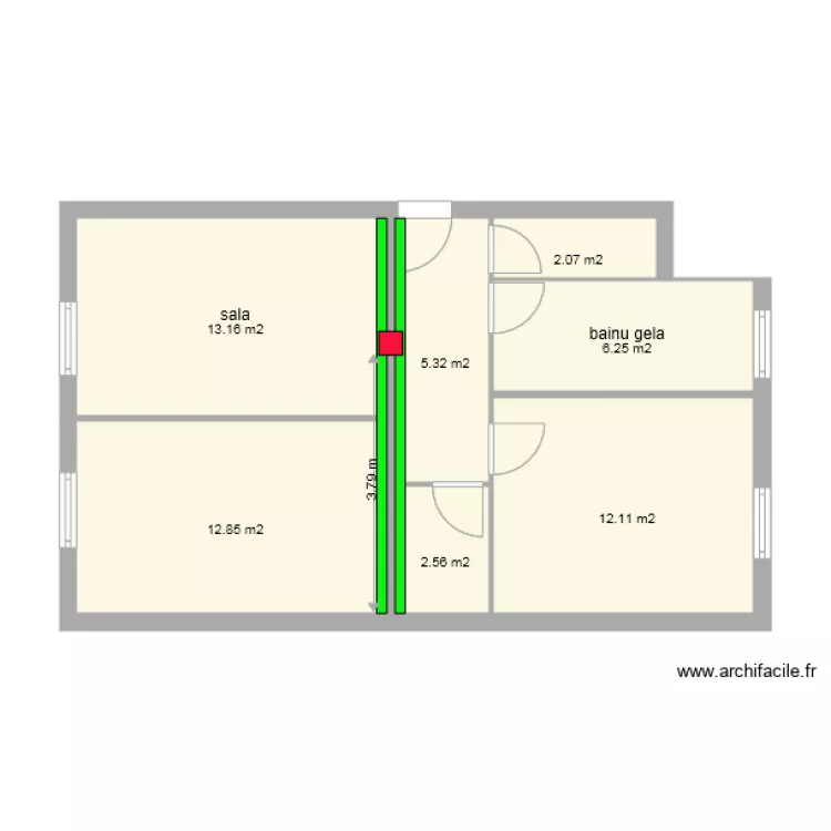 apartamendua justu Structure UPN. Plan de 