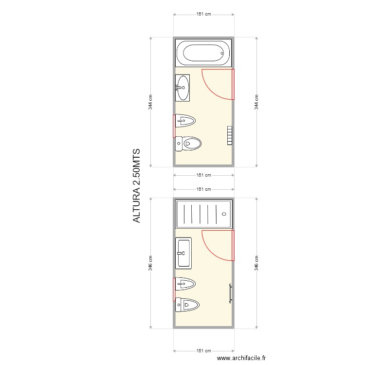 JUAN ANTONIO RIOS. Plan de 2 pièces et 10 m2