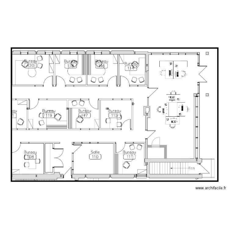 Section guichet plan dessin par mrc direct fin