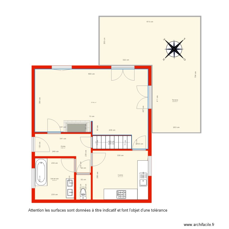 BI 1981 RDC côté. Plan de 0 pièce et 0 m2