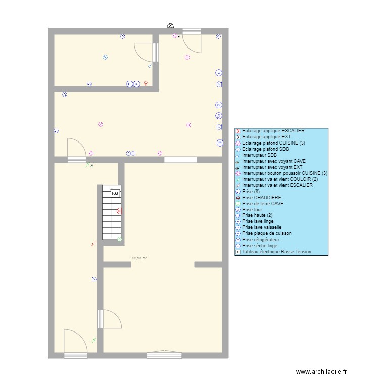 VALENCIENNES GOSSELIN. Plan de 3 pièces et 93 m2