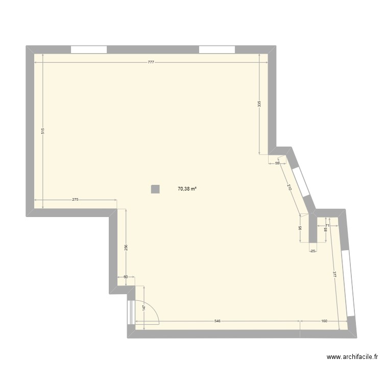 Projet El Ghazela Appt B. Plan de 1 pièce et 70 m2