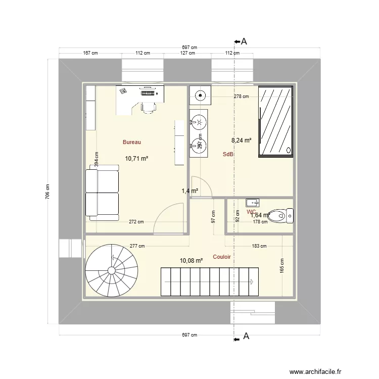 Maison C&eacute;dric 1er Etage. Plan de 