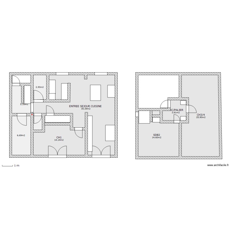plan maison 8x8