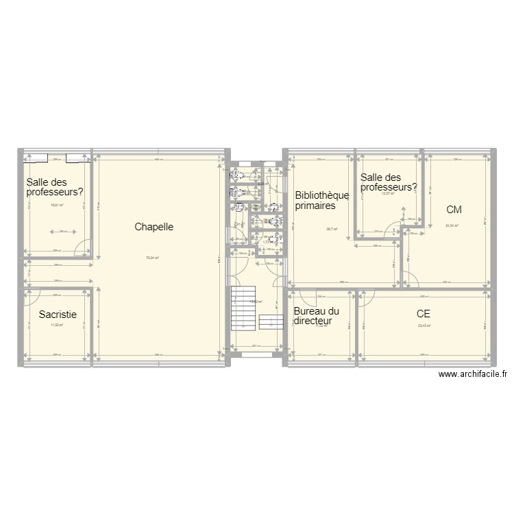  R+1 Guillemin emménagement. Plan de 15 pièces et 218 m2