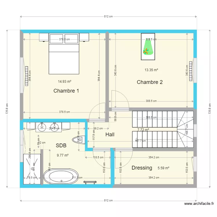 Maison J&eacute;r&eacute;my Adeline &eacute;tage. Plan de 