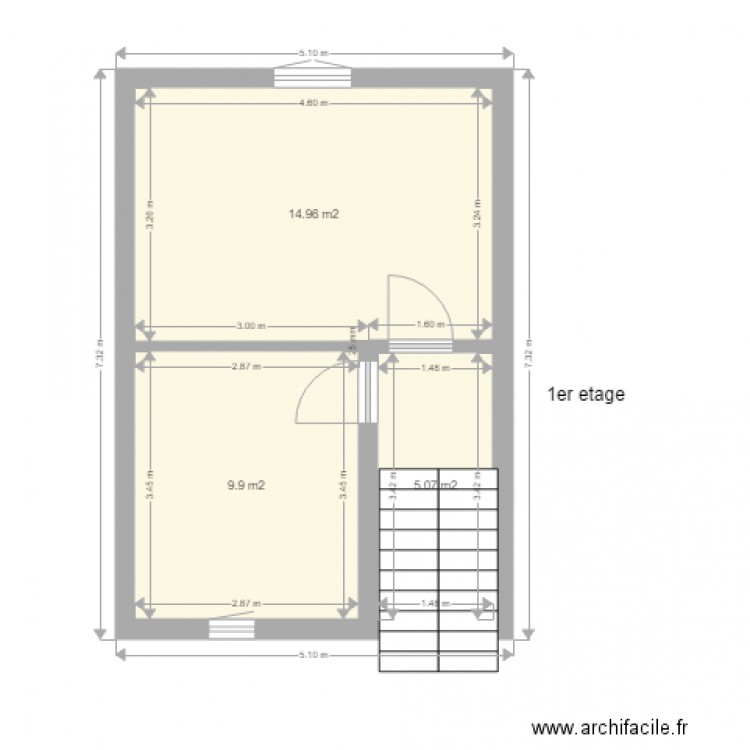 vignacourt 1er etage brut. Plan de 0 pièce et 0 m2