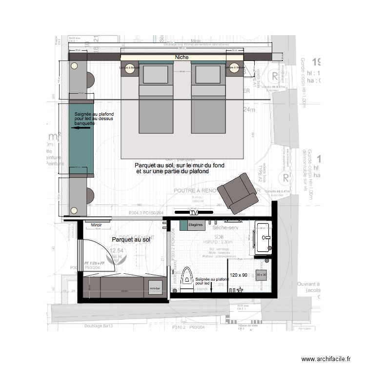 chambre 3  Twin. Plan de 0 pièce et 0 m2