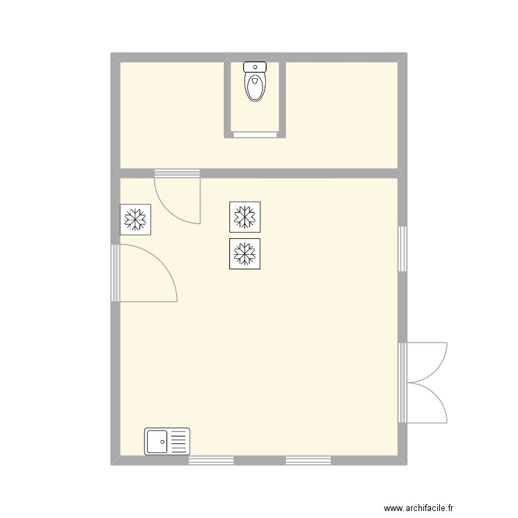 Ferme Vincent. Plan de 3 pièces et 32 m2