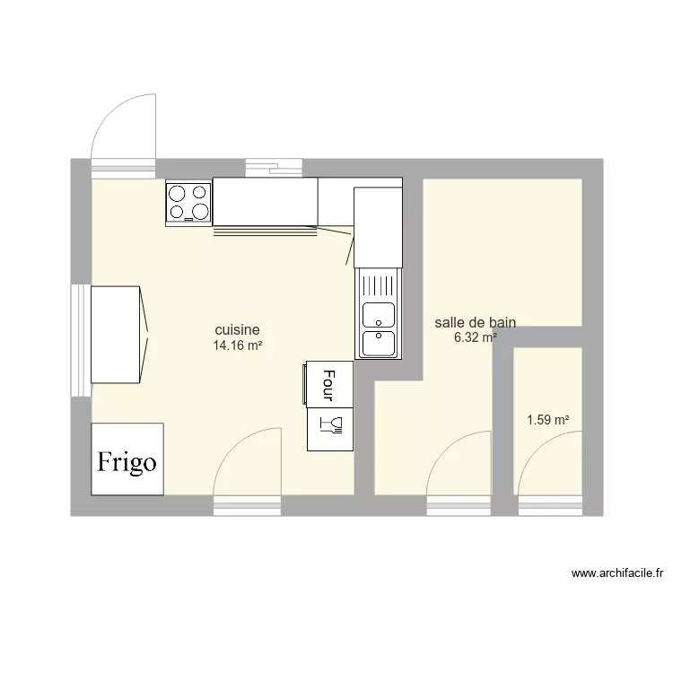 Cuisine equipée. Plan de Cuisine equipée. Plan de