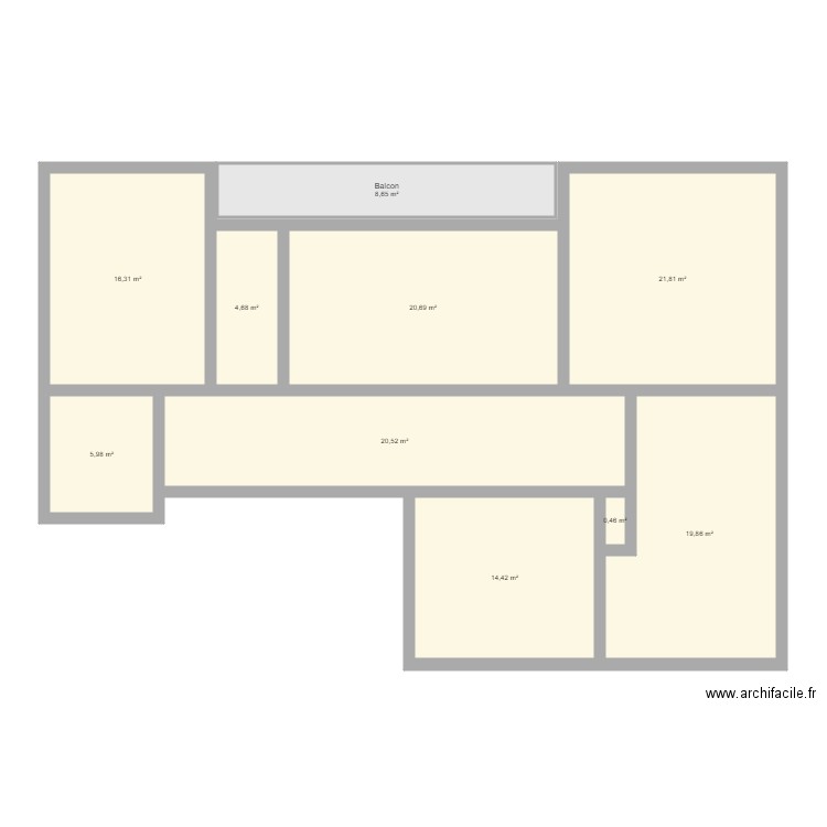 Crétêts 89. Plan de 10 pièces et 133 m2