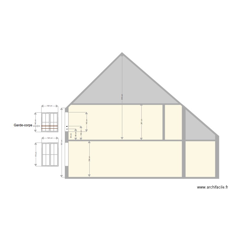 Coupe AB. Plan de 0 pièce et 0 m2