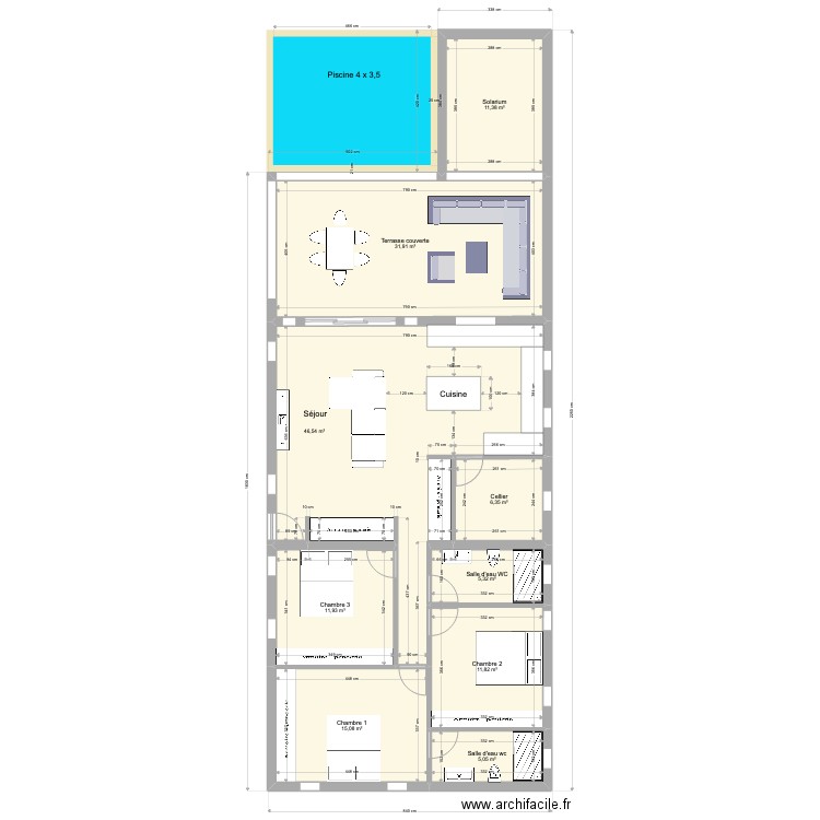 bryssou 270722. Plan de 9 pièces et 145 m2