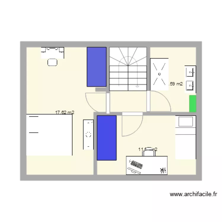 premier &eacute;tage petite maison. Plan de 