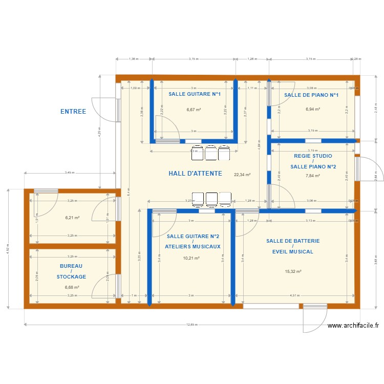 PROJET AREZZO PIECES AMENAGEES 2. Plan de 0 pièce et 0 m2