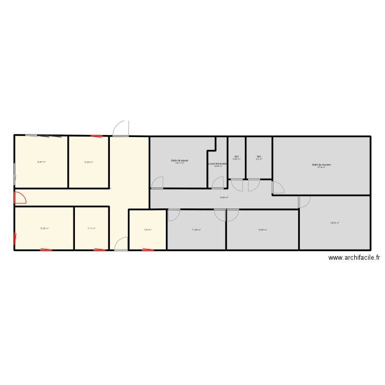 Bureaux. Plan de 0 pièce et 0 m2