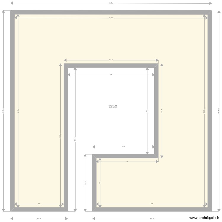 MAISON CARREE. Plan de 1 pièce et 175 m2