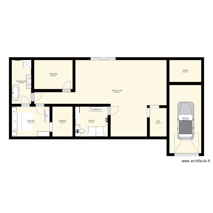MaisonPL. Plan de 9 pièces et 129 m2